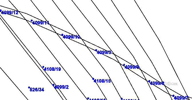 Parcela st. 4099/3 v KÚ Dědice u Vyškova, Katastrální mapa