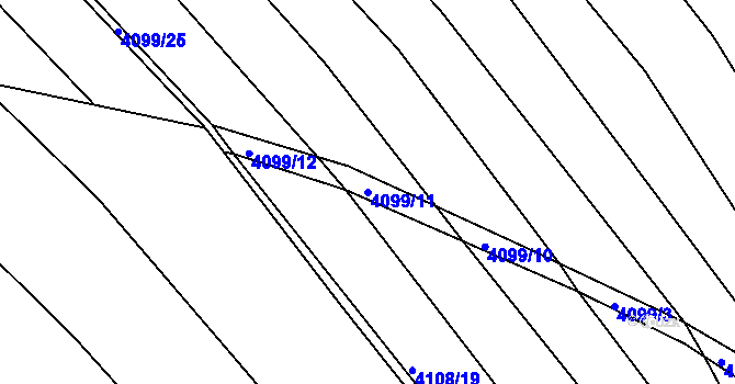 Parcela st. 4099/11 v KÚ Dědice u Vyškova, Katastrální mapa