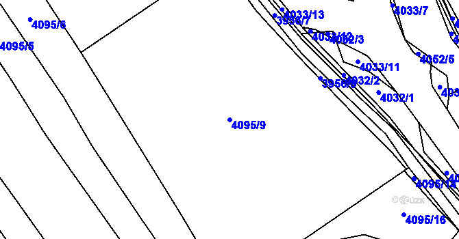 Parcela st. 4095/9 v KÚ Dědice u Vyškova, Katastrální mapa