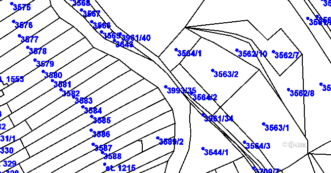 Parcela st. 3993/35 v KÚ Dědice u Vyškova, Katastrální mapa