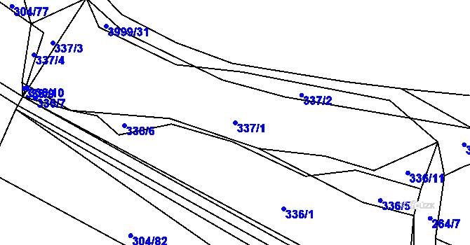 Parcela st. 337/1 v KÚ Dědice u Vyškova, Katastrální mapa