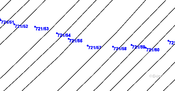 Parcela st. 721/57 v KÚ Dědice u Vyškova, Katastrální mapa