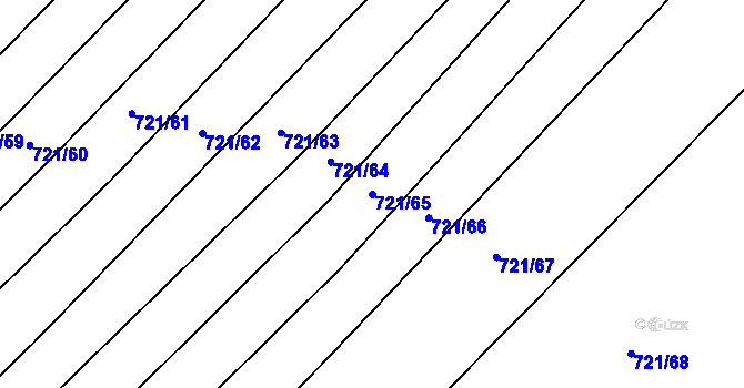 Parcela st. 721/65 v KÚ Dědice u Vyškova, Katastrální mapa