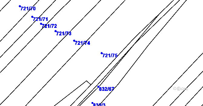 Parcela st. 721/75 v KÚ Dědice u Vyškova, Katastrální mapa