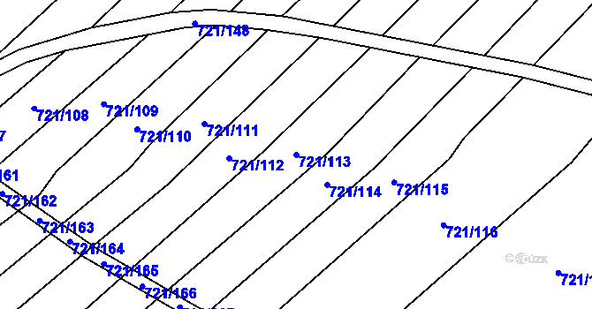 Parcela st. 721/113 v KÚ Dědice u Vyškova, Katastrální mapa