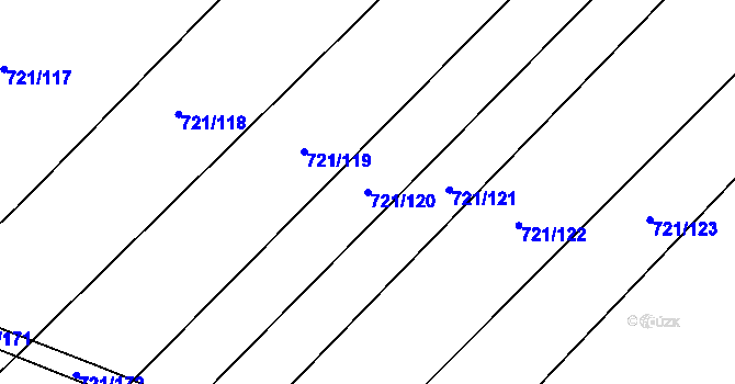 Parcela st. 721/120 v KÚ Dědice u Vyškova, Katastrální mapa