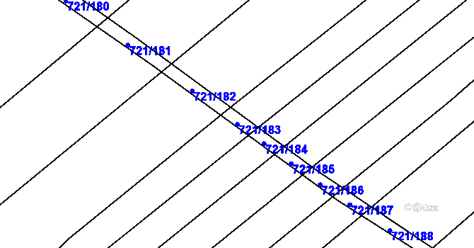 Parcela st. 721/183 v KÚ Dědice u Vyškova, Katastrální mapa
