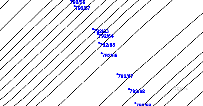 Parcela st. 792/66 v KÚ Dědice u Vyškova, Katastrální mapa