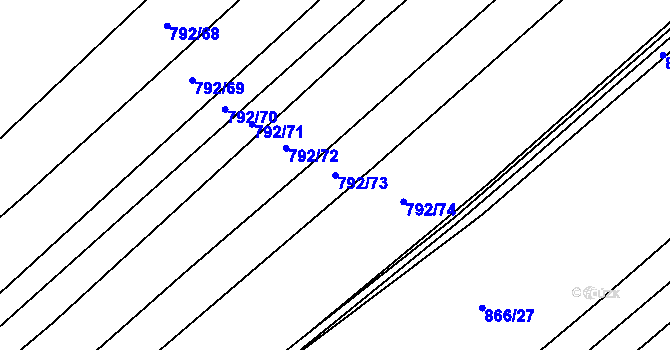 Parcela st. 792/73 v KÚ Dědice u Vyškova, Katastrální mapa