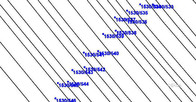 Parcela st. 1530/540 v KÚ Dědice u Vyškova, Katastrální mapa