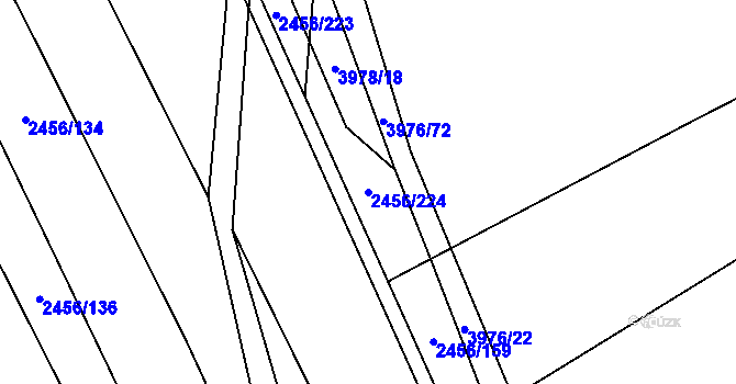 Parcela st. 2456/224 v KÚ Dědice u Vyškova, Katastrální mapa
