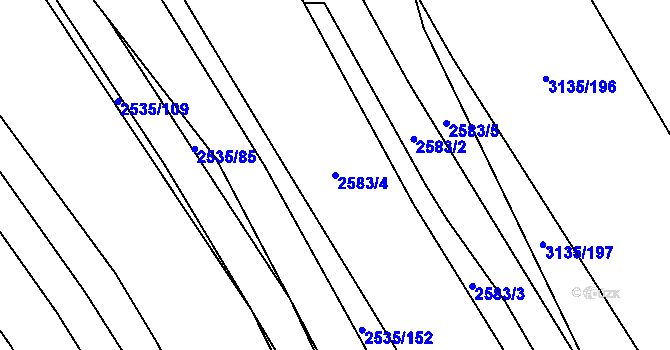 Parcela st. 2583/4 v KÚ Dědice u Vyškova, Katastrální mapa