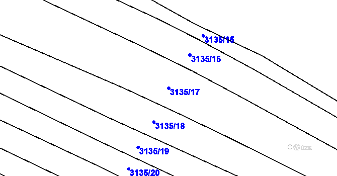 Parcela st. 3135/17 v KÚ Dědice u Vyškova, Katastrální mapa