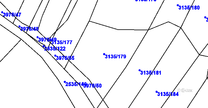 Parcela st. 3135/179 v KÚ Dědice u Vyškova, Katastrální mapa