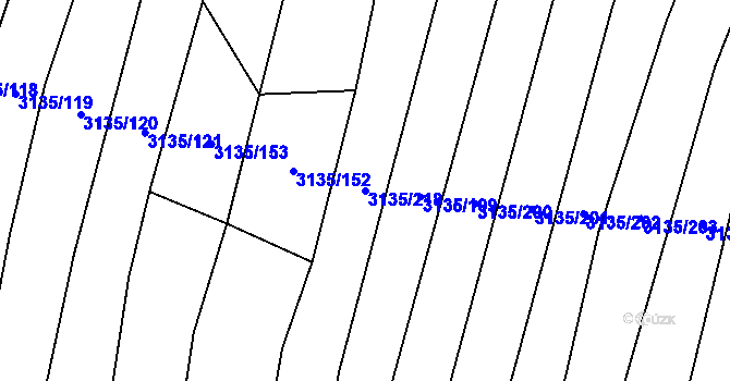 Parcela st. 3135/218 v KÚ Dědice u Vyškova, Katastrální mapa