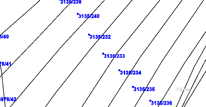 Parcela st. 3135/233 v KÚ Dědice u Vyškova, Katastrální mapa