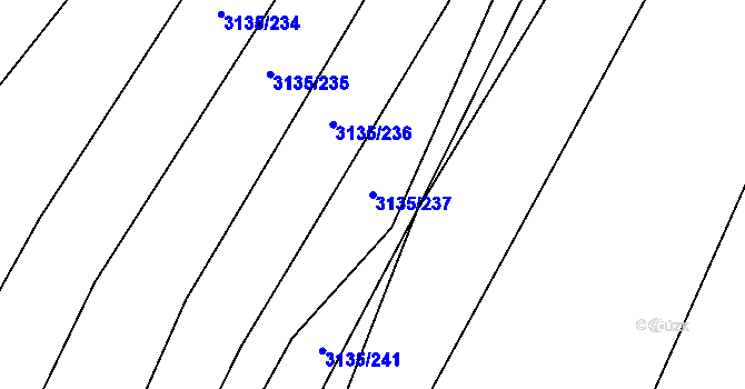 Parcela st. 3135/237 v KÚ Dědice u Vyškova, Katastrální mapa