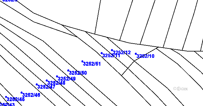 Parcela st. 3252/11 v KÚ Dědice u Vyškova, Katastrální mapa