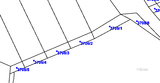 Parcela st. 3705/2 v KÚ Dědice u Vyškova, Katastrální mapa