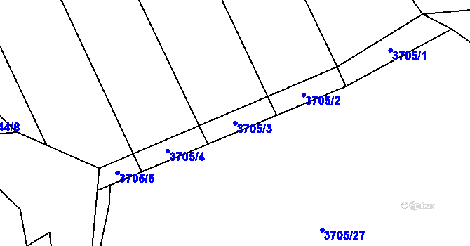 Parcela st. 3705/3 v KÚ Dědice u Vyškova, Katastrální mapa