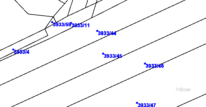 Parcela st. 3933/45 v KÚ Dědice u Vyškova, Katastrální mapa