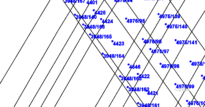Parcela st. 3948/164 v KÚ Dědice u Vyškova, Katastrální mapa