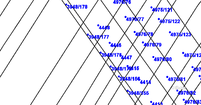 Parcela st. 3948/176 v KÚ Dědice u Vyškova, Katastrální mapa