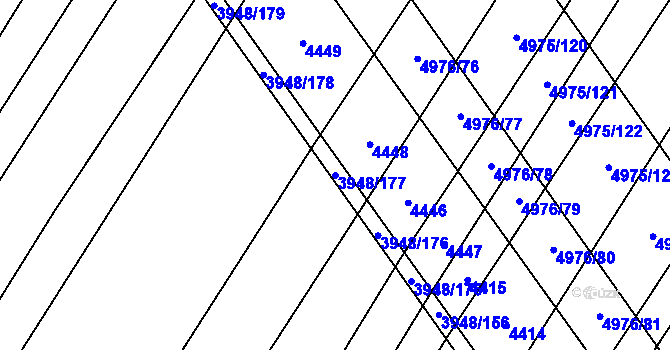 Parcela st. 3948/177 v KÚ Dědice u Vyškova, Katastrální mapa
