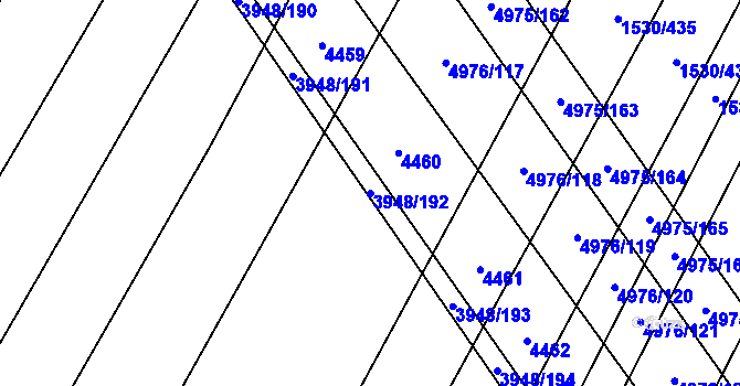 Parcela st. 3948/192 v KÚ Dědice u Vyškova, Katastrální mapa