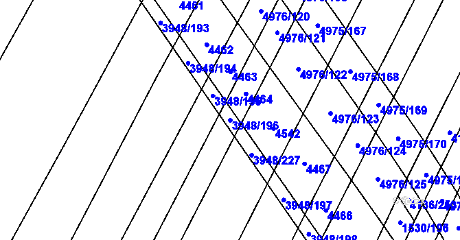 Parcela st. 3948/196 v KÚ Dědice u Vyškova, Katastrální mapa