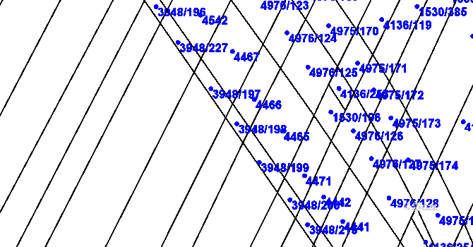 Parcela st. 3948/198 v KÚ Dědice u Vyškova, Katastrální mapa