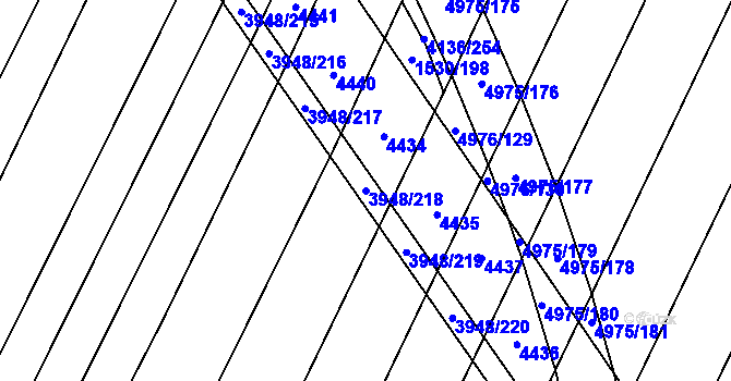 Parcela st. 3948/218 v KÚ Dědice u Vyškova, Katastrální mapa