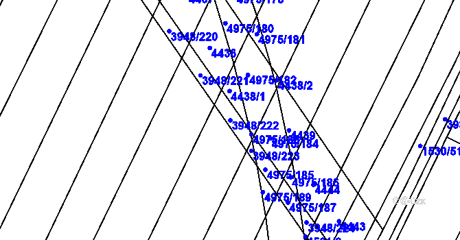 Parcela st. 3948/222 v KÚ Dědice u Vyškova, Katastrální mapa