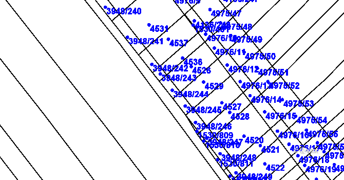 Parcela st. 3948/244 v KÚ Dědice u Vyškova, Katastrální mapa