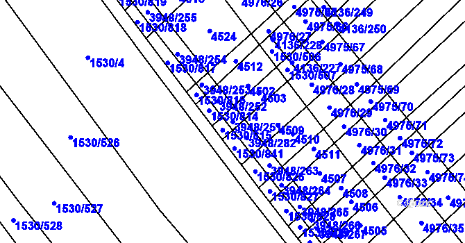 Parcela st. 3948/251 v KÚ Dědice u Vyškova, Katastrální mapa