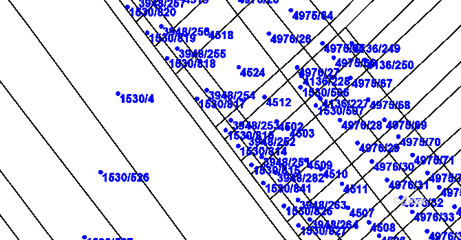 Parcela st. 3948/253 v KÚ Dědice u Vyškova, Katastrální mapa