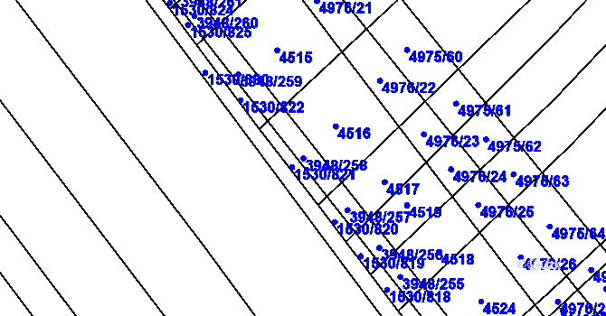 Parcela st. 3948/258 v KÚ Dědice u Vyškova, Katastrální mapa