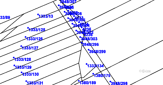Parcela st. 3948/296 v KÚ Dědice u Vyškova, Katastrální mapa