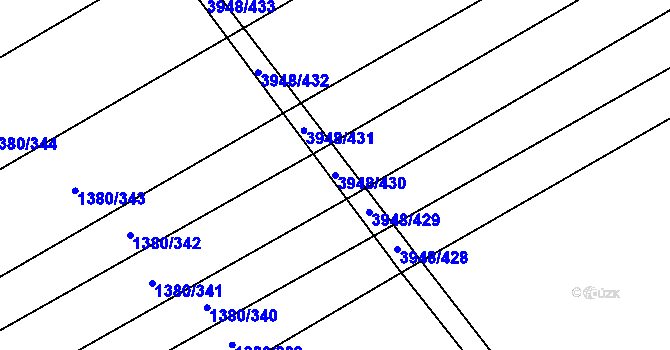 Parcela st. 3948/430 v KÚ Dědice u Vyškova, Katastrální mapa