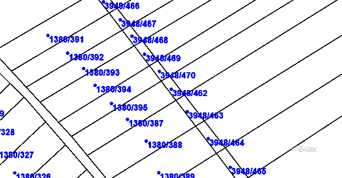 Parcela st. 3948/462 v KÚ Dědice u Vyškova, Katastrální mapa