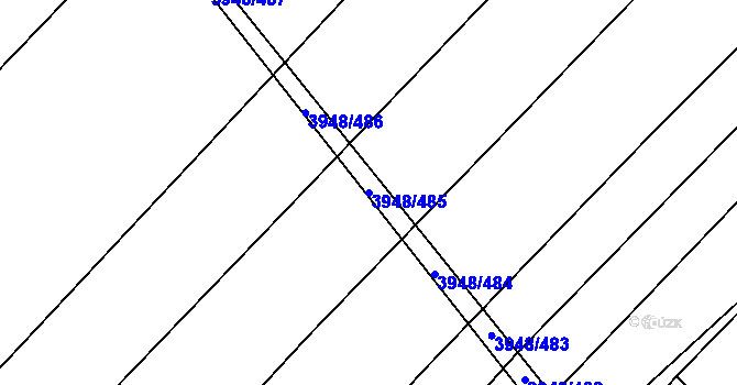 Parcela st. 3948/485 v KÚ Dědice u Vyškova, Katastrální mapa