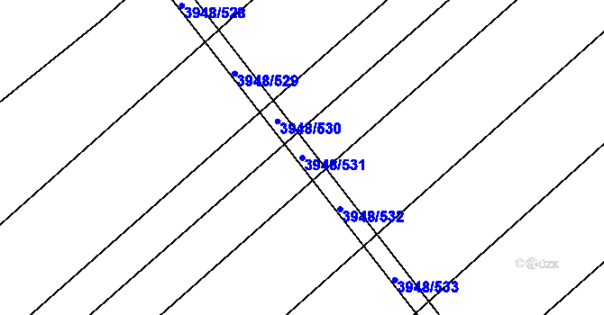 Parcela st. 3948/531 v KÚ Dědice u Vyškova, Katastrální mapa