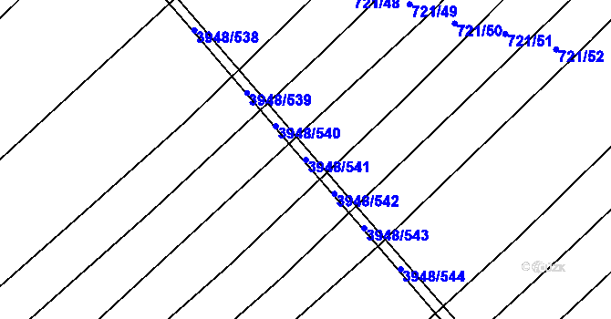 Parcela st. 3948/541 v KÚ Dědice u Vyškova, Katastrální mapa
