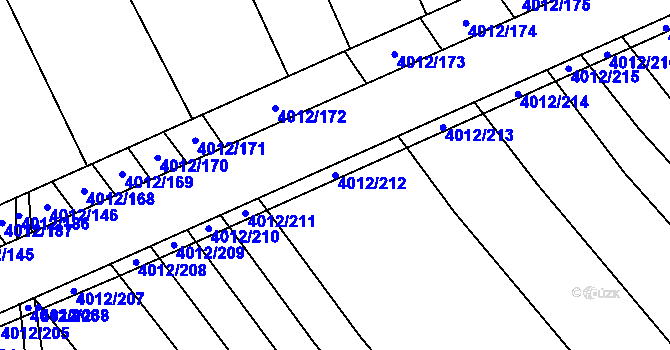 Parcela st. 4012/212 v KÚ Dědice u Vyškova, Katastrální mapa