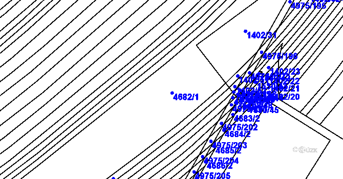 Parcela st. 4682 v KÚ Dědice u Vyškova, Katastrální mapa