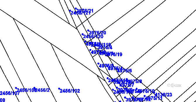 Parcela st. 4975/3 v KÚ Dědice u Vyškova, Katastrální mapa