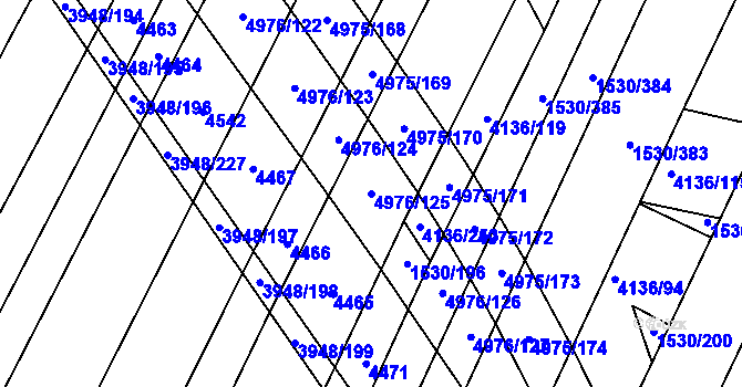 Parcela st. 4976/125 v KÚ Dědice u Vyškova, Katastrální mapa