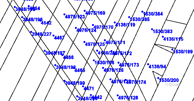 Parcela st. 4136/253 v KÚ Dědice u Vyškova, Katastrální mapa