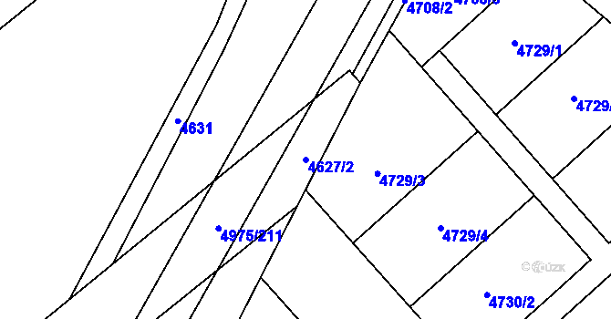 Parcela st. 4627/2 v KÚ Dědice u Vyškova, Katastrální mapa