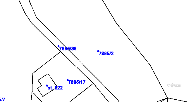 Parcela st. 7885/2 v KÚ Vyškovec, Katastrální mapa